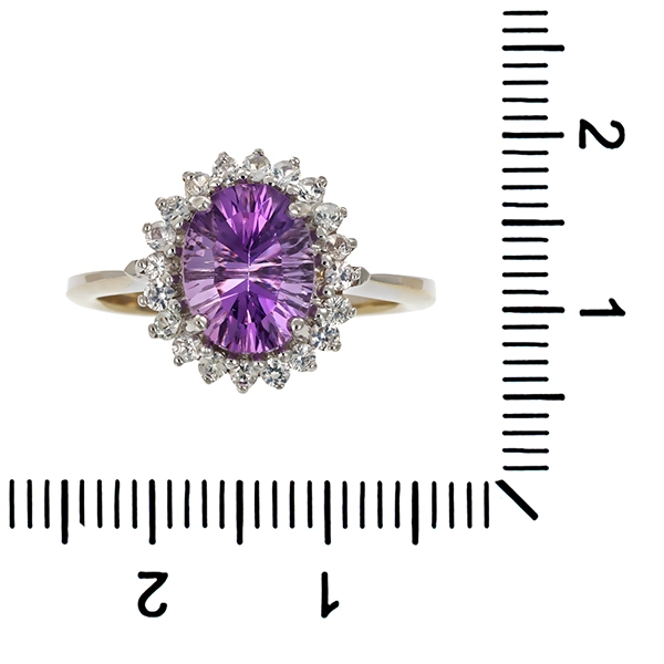 Ring, 14K, Weißgold, Amethyst, Zirkonia