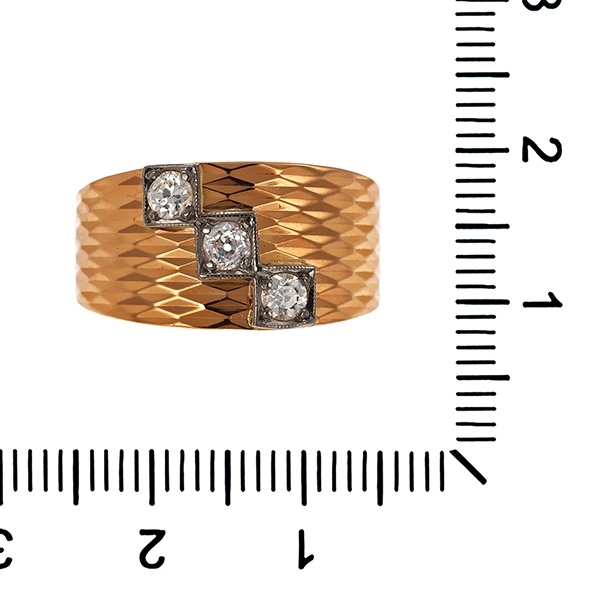 Diamantring, 18K, Gelb-/Weißgold, Diamanten