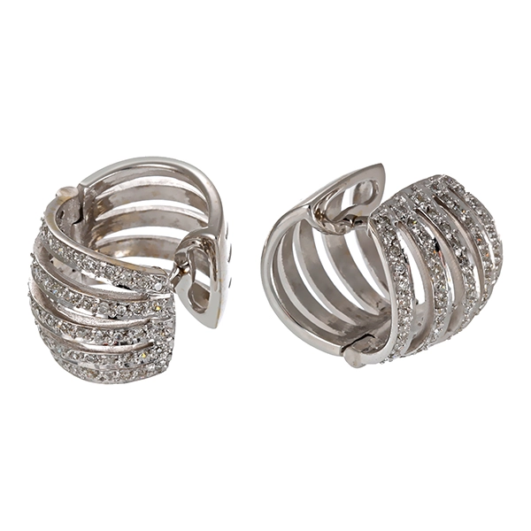 Creolen, 14K, Weißgold, Diamanten 0,60 ct