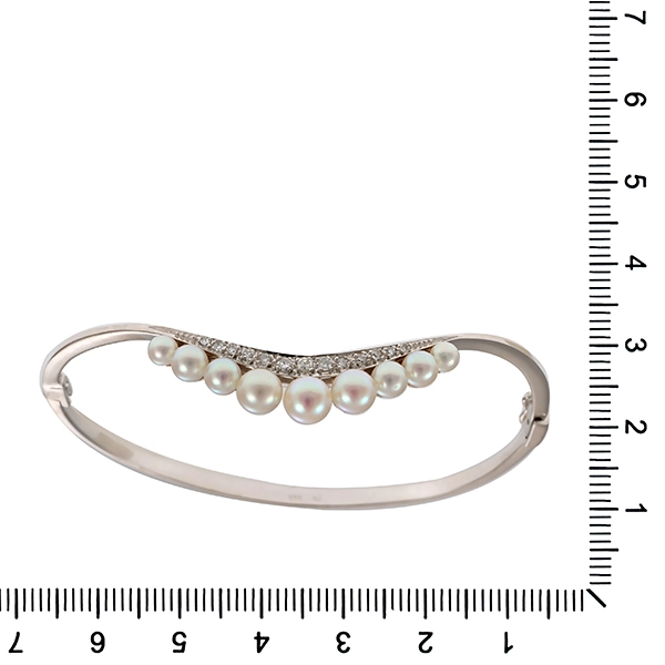 Armreif, 14K, Weißgold, Diamanten