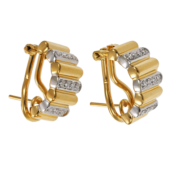 Clipstecker, 18K, Gelb-/Weißgold, Brillanten
