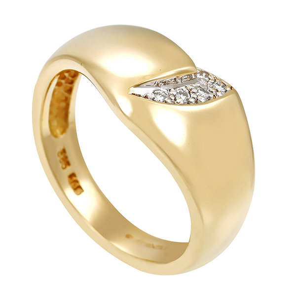Diamantring, 14K, Gelb-/Weißgold, Brillanten