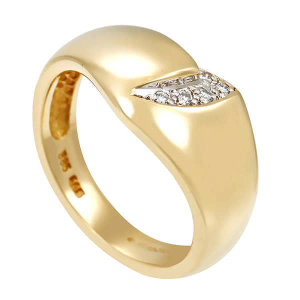 Diamantring, 14K, Gelb-/Weißgold, Brillanten