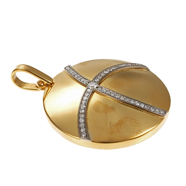 Anhänger, 18K, Gelb-/Weißgold, Brillant, Diamanten