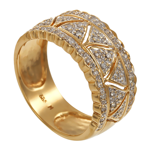 Ring, 14K, Gelb-/Weißgold, Diamanten