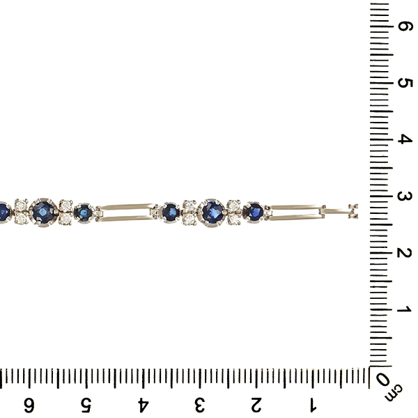 Armband, 18K, Weißgold, Brillant, Saphir