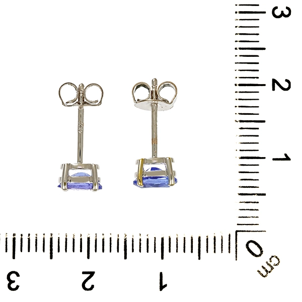 Ohrstecker, 18K, Weißgold, Tansanit