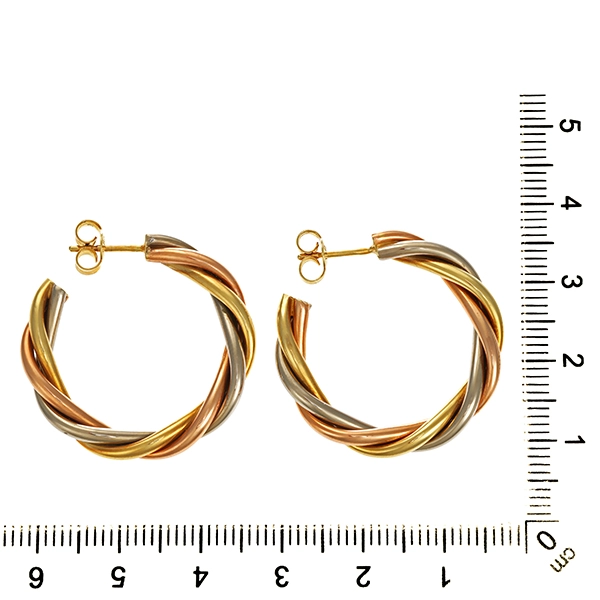 Creolen, 14K, Gelb-/Weiß-/Rotgold