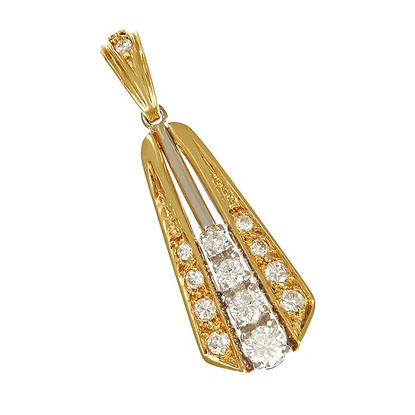Anhänger, 14K, Gelb-/Weißgold, Brillant