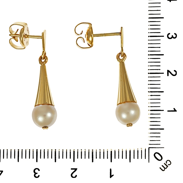 Steckhänger, 14K, Gelbgold, Perlen