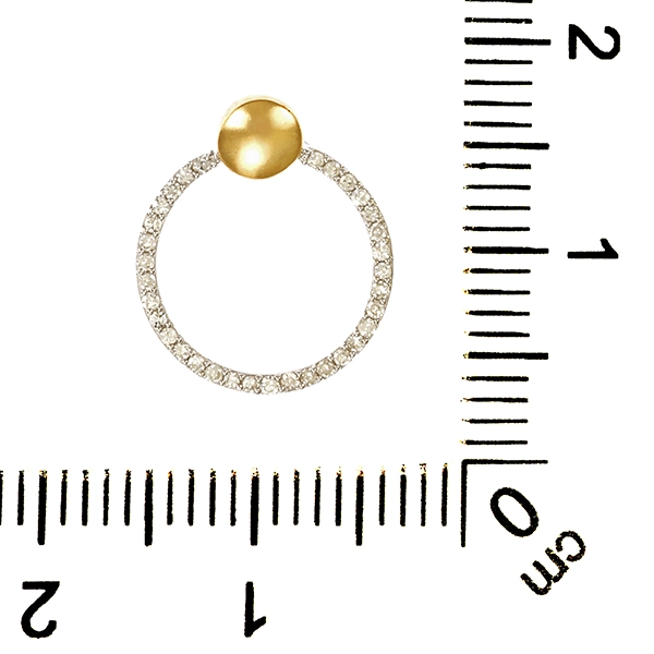 Anhänger, 14K, Gelb-/Weißgold, Diamanten