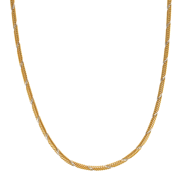Kette, 14K, Gelb-/Weißgold, Schlange