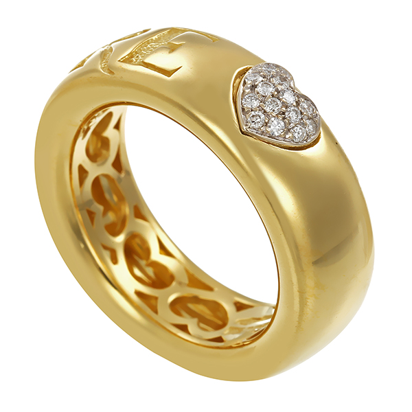 Ring, 18K, Gelb-/Weißgold, Brillanten, Herz