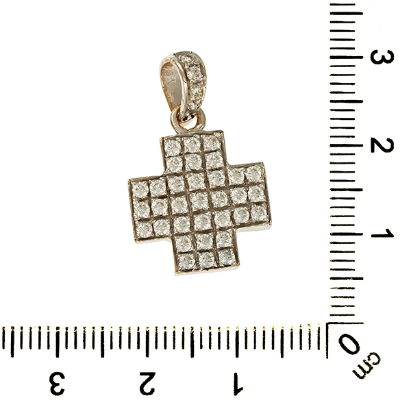 Anhänger, 18K, Weißgold, Zirkonia