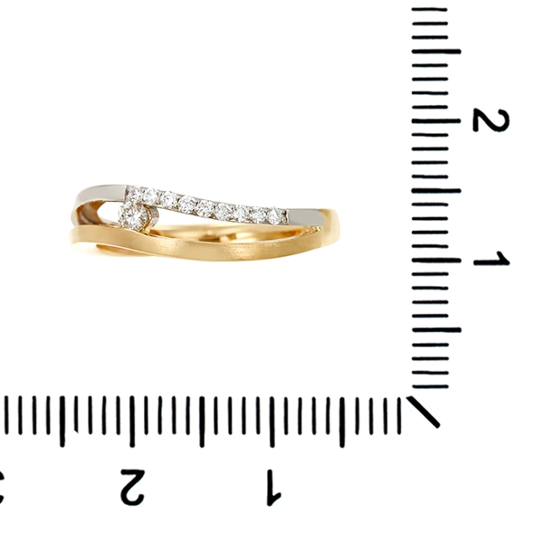 Diamantring, 14K, Gelb-/Weißgold, Brillanten 0,13 ct
