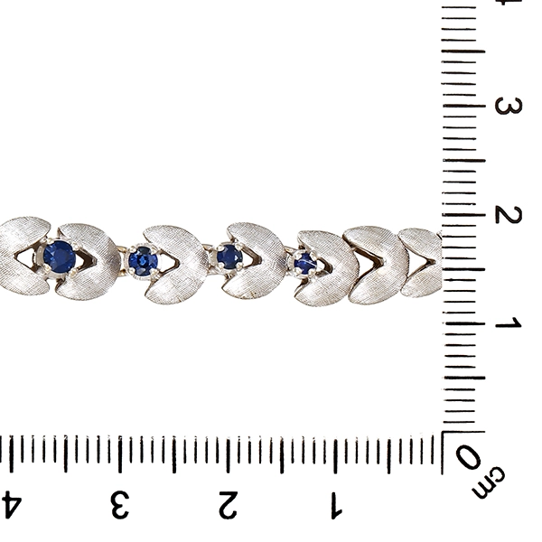 Armband, 18K, Weißgold, Saphir
