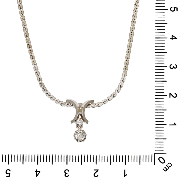 Collier, 14K, Weißgold, Brillanten