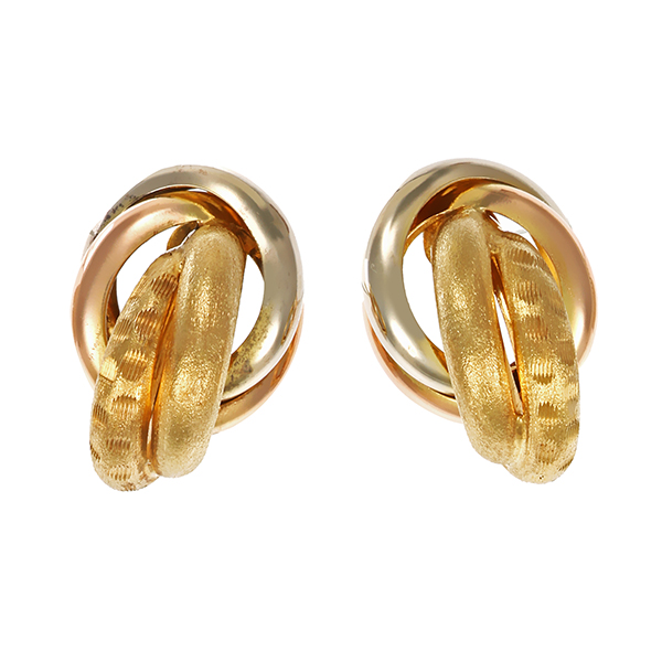 Ohrschmuck, 14K, Tricolor, Ohrstecker