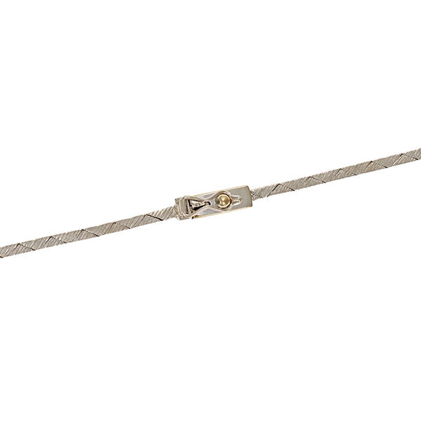 Collier, 14K, Weißgold, Saphir, Diamanten