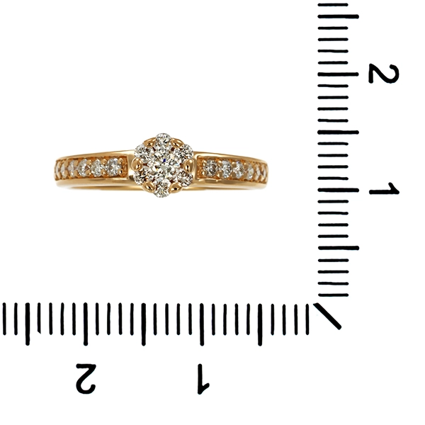 Diamantring, 14K, Gelbgold, Brillanten