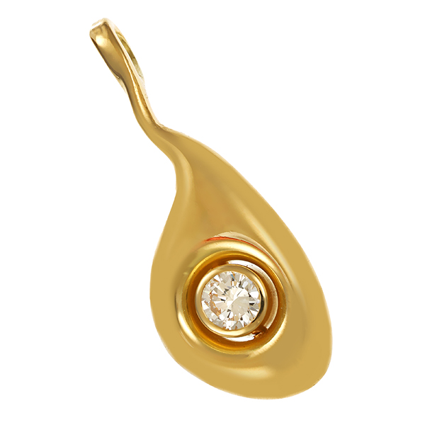 Anhänger, 18K, Gelbgold, Brillant 0,30 ct