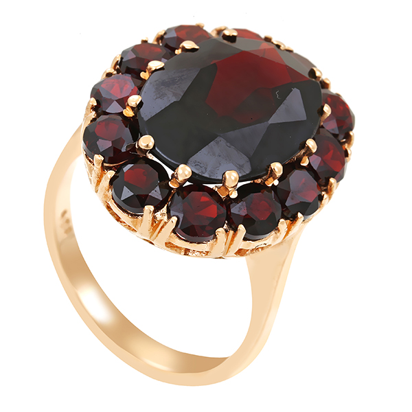 Ring, 14K, Gelbgold, Granat