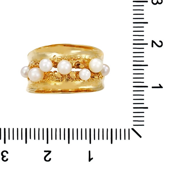 Ring, 14K, Gelbgold, Perlen