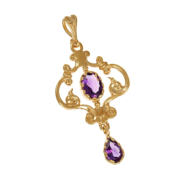 Anhänger, 9K, Gelbgold, Amethyst