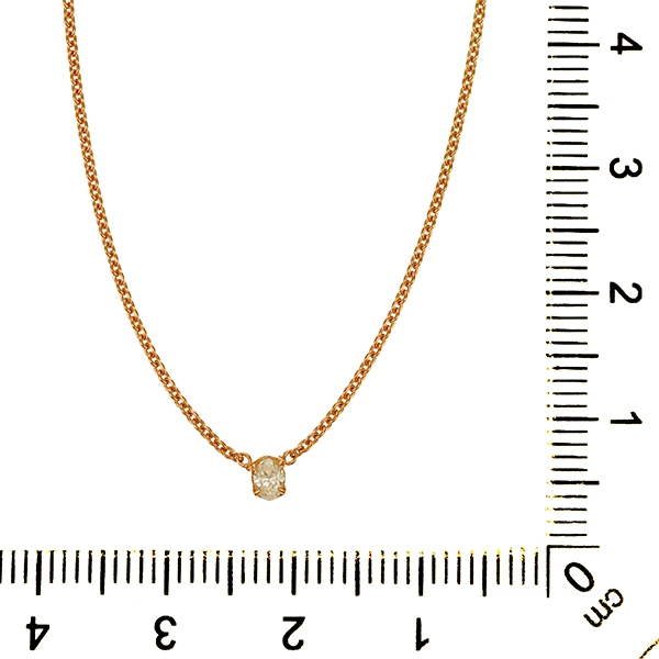Collier, 18K, Rotgold, Diamant