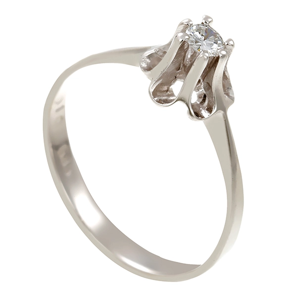 Diamantring, 14K, Weißgold, Brillant 0,10 ct