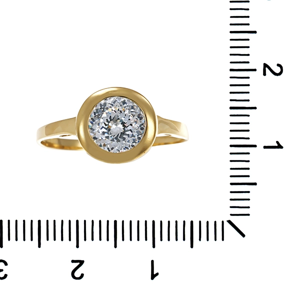 Ring, 14K, Gelbgold, Zirkonia