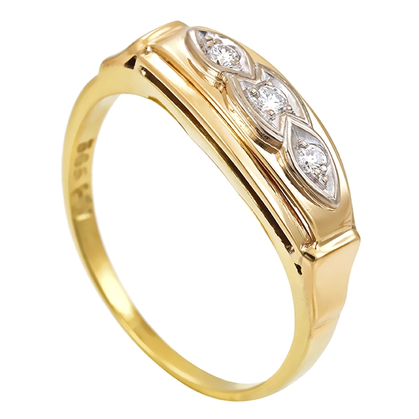 Diamantring, 14K, Gelb-/Weißgold, Brillanten