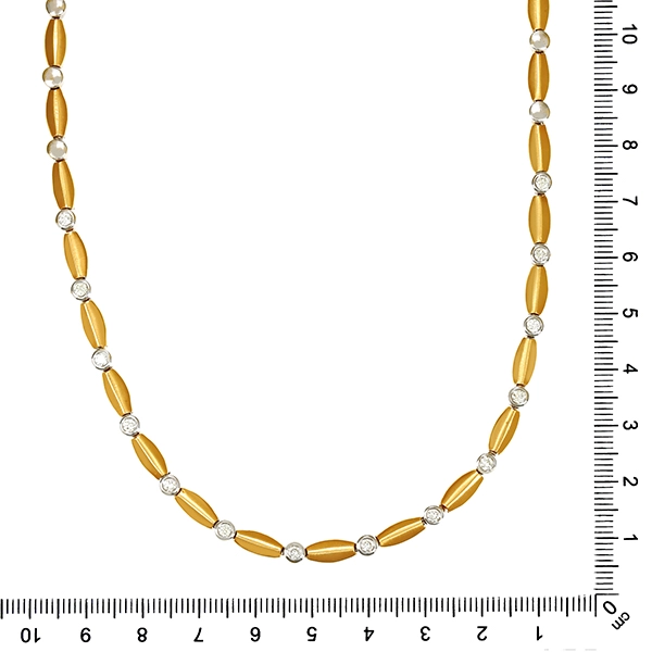 Collier, 18K, Gelb-/Weißgold, Brillanten 0,70 ct