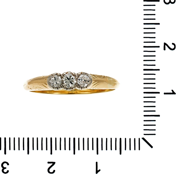 Diamantring, 14K, Gelb-/Weißgold, Diamanten