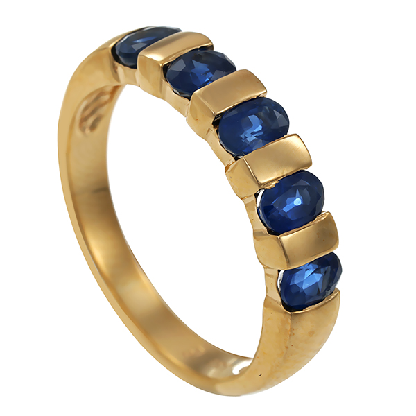 Ring, 8K, Gelbgold, Saphir