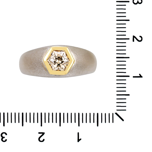 Diamantring, 18K, Gelb-/Weißgold, Diamant 0,82 ct