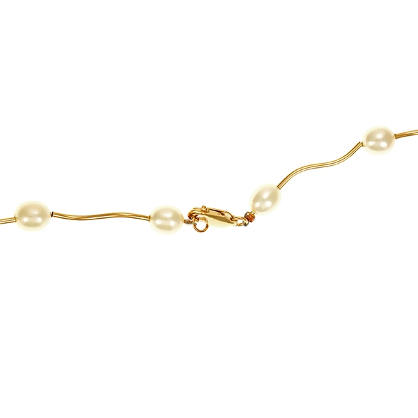 Collier, 14K, Gelbgold, Perlen