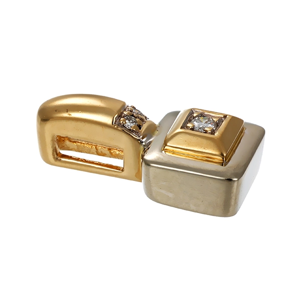 Anhänger, 14K, Gelb-/Weißgold, 3 Brillanten 0,05ct