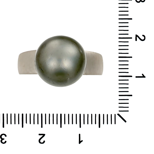 Ring, 14K, Weißgold, Perle