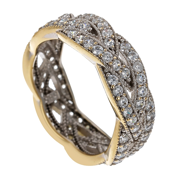 Ring, 14K, Weißgold, Zirkonia