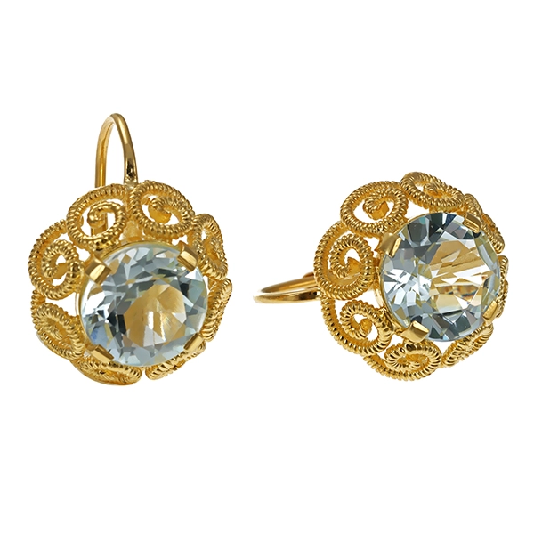 Ohrhänger, 14K, Gelbgold, Beryll