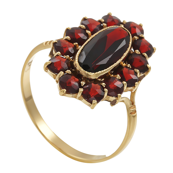 Ring, 8K, Gelbgold, Granat