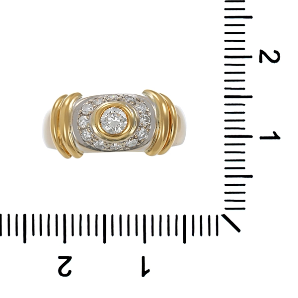 Diamantring, 18K, Gelb-/Weißgold, Brillanten