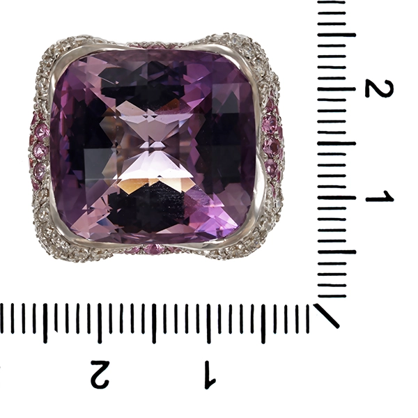 Ring, 18K, Weißgold, Amethyst
