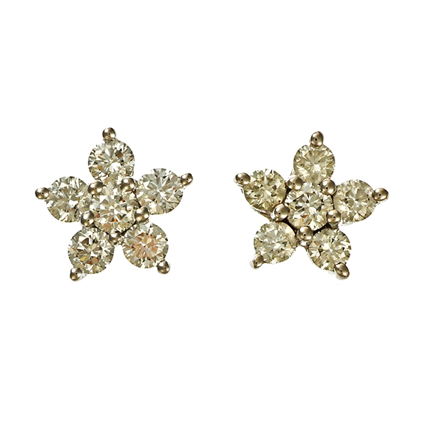 Ohrstecker, 14K, Weißgold, Brillanten
