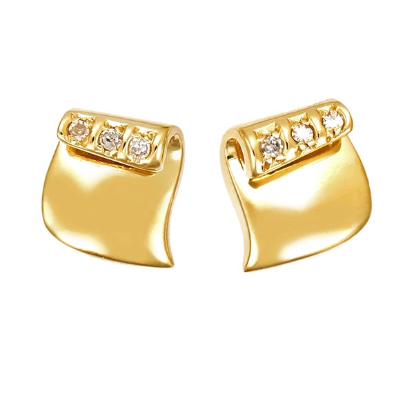 Ohrstecker, 14K, Gelbgold, Diamanten