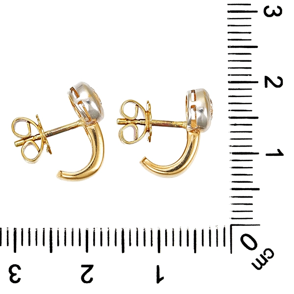 Ohrstecker, 14K, Gelb-/Weißgold, Zirkonia