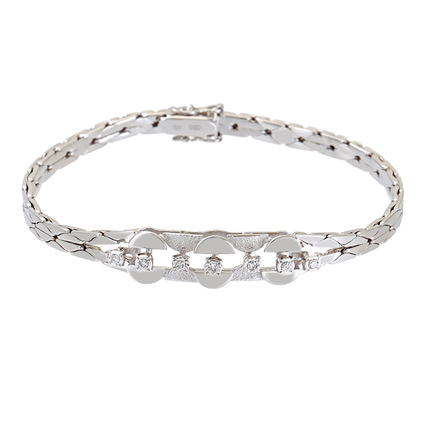 Armband, 14K, Weißgold, Diamanten
