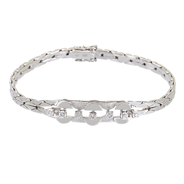 Armband, 14K, Weißgold, Diamanten