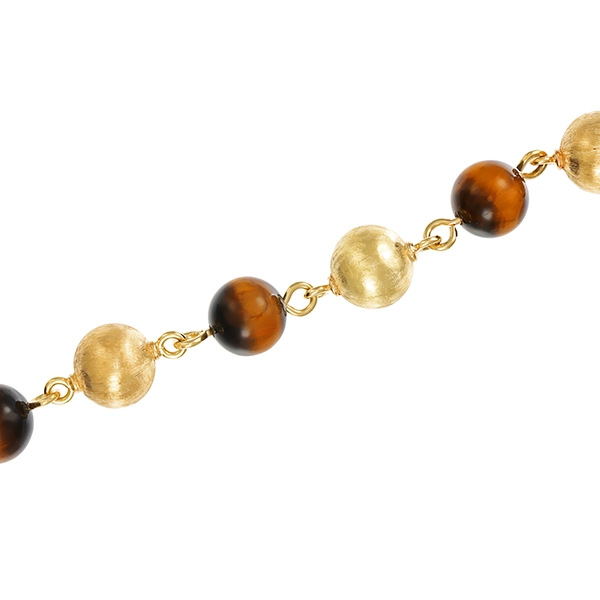 Armband, 14K, Gelbgold, Tigerauge